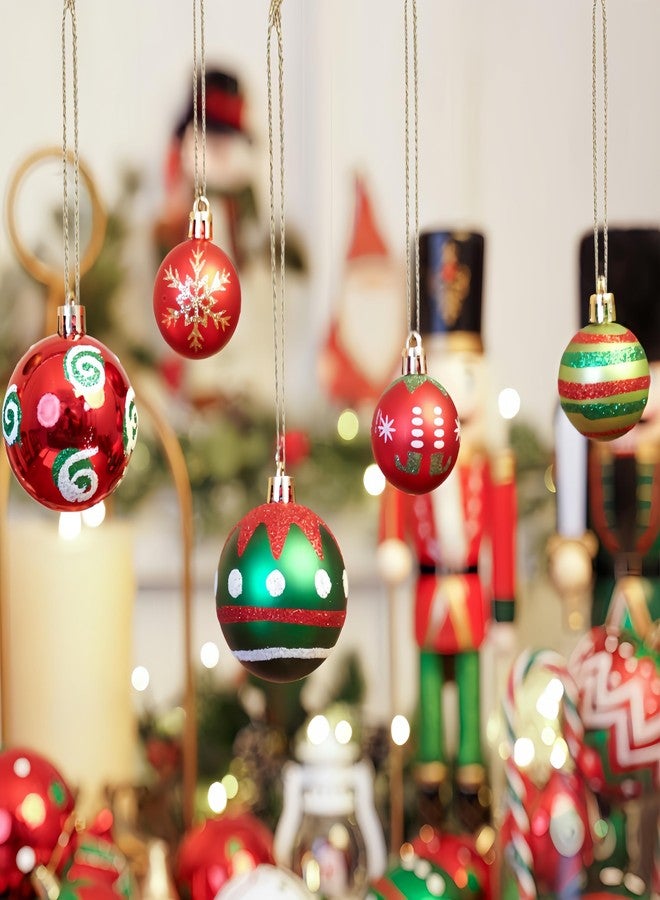 XmasExp 50ct Christmas Balls Ornaments for Tree - Red and Green Shatterproof Xmas Balls Set Mini 1.57 Inch Plastic Christmas Baubles for Holiday Party Decor - Image 5
